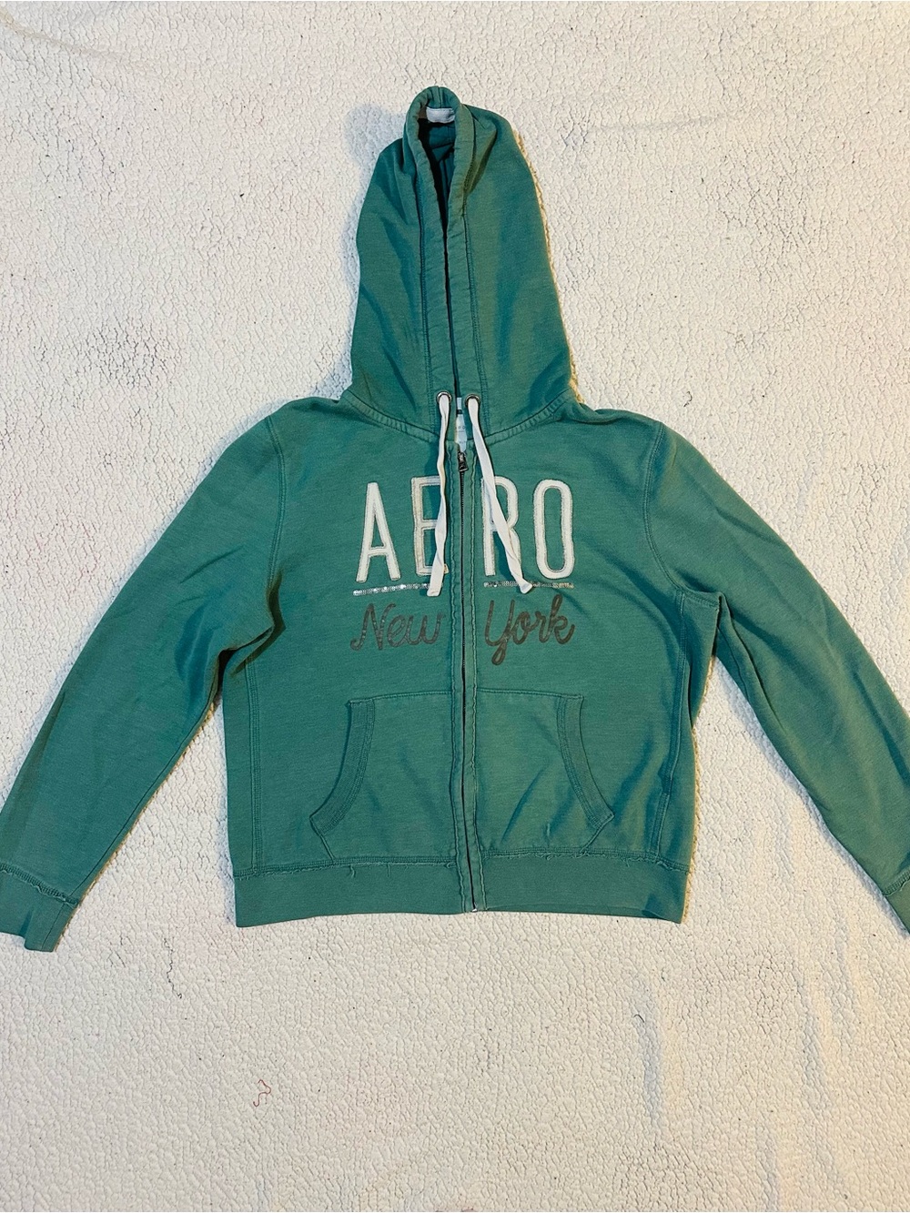 Aeropostale Teal Green Zip-Up Hoodie